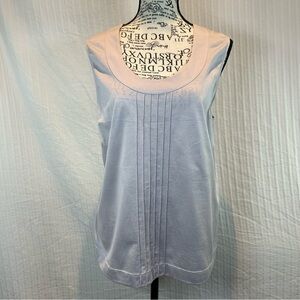 Akris Punto Sz M Elegant Lavender Pleated Sleeveless Round Neck Top